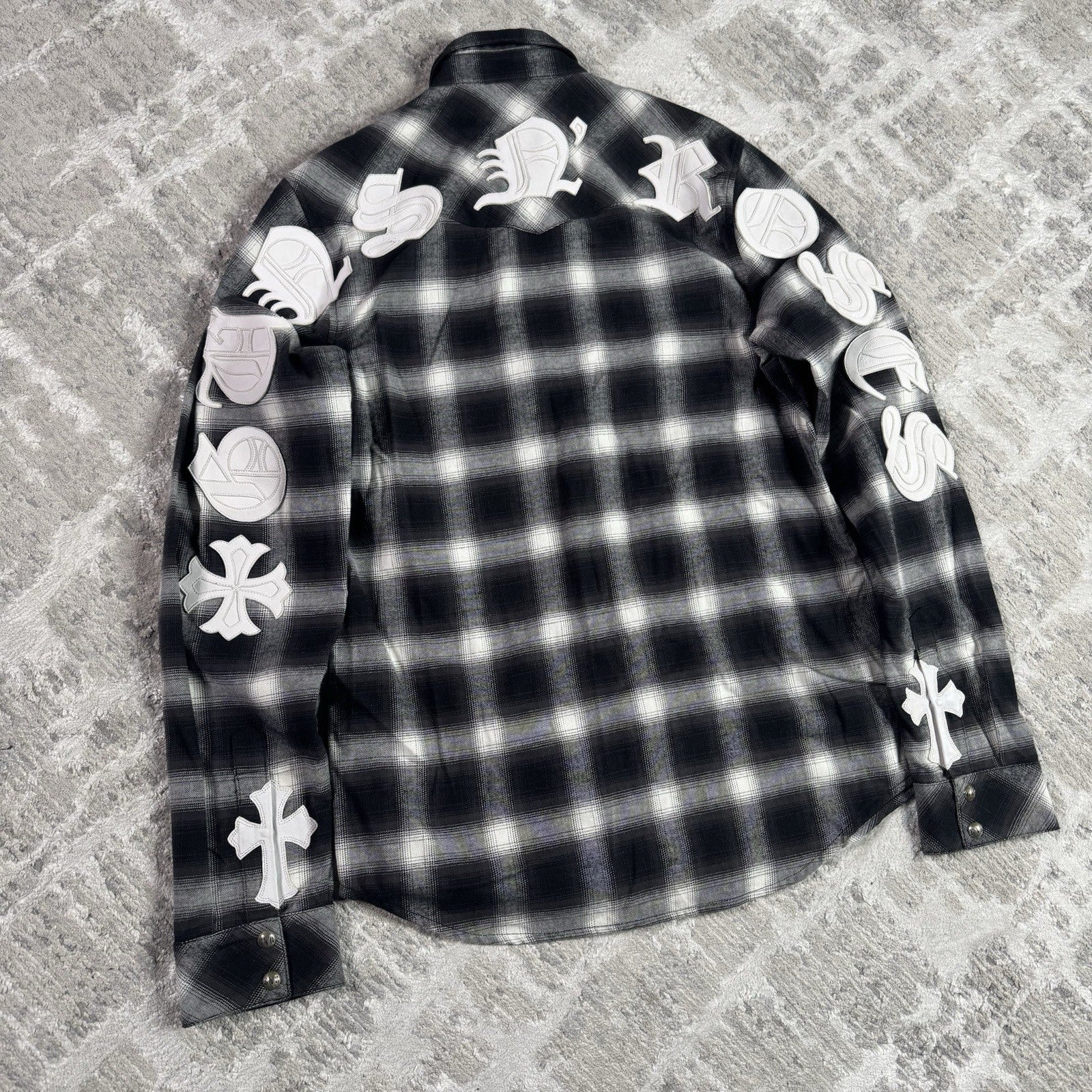 Chrome Hearts Guns N Roses Leather Button Up 