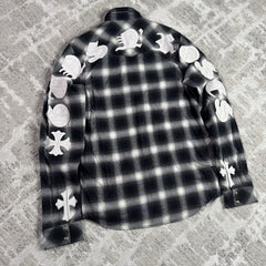 Chrome Hearts Guns N Roses Leather Button Up 