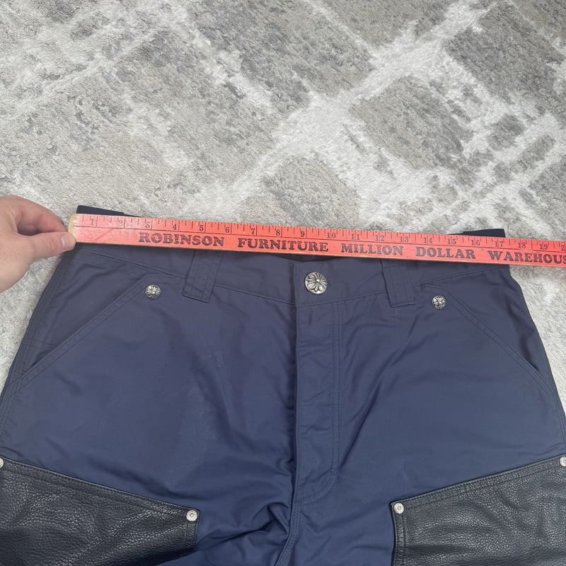 Chrome Hearts Nylon Leather Double Knee Shorts 