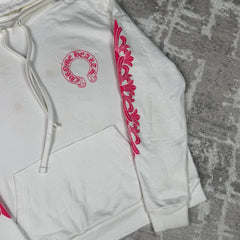 Chrome Hearts Floral Horseshoe Pink Pullover Hoodie 