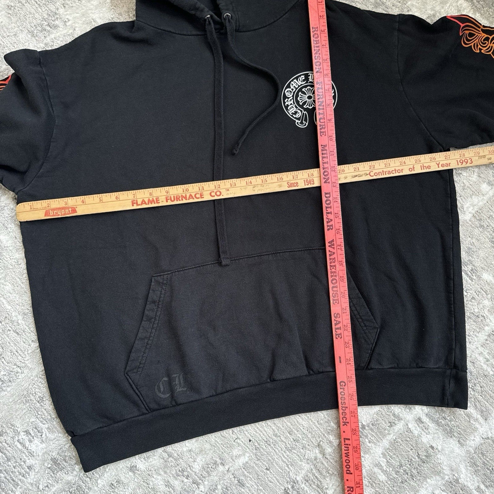 Chrome Hearts Gradient Floral Sleeve Pullover Hoodie 
