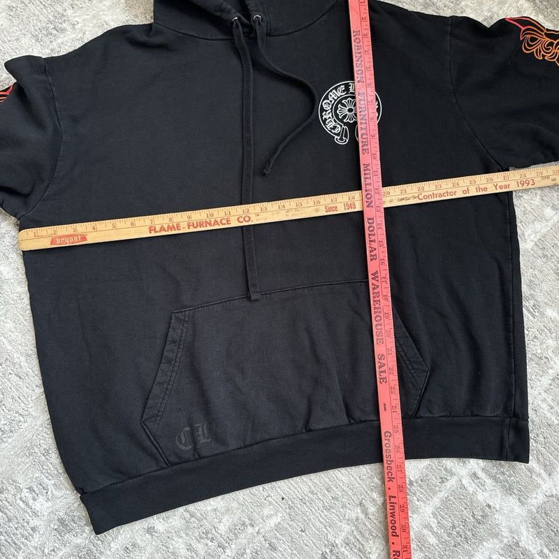 Chrome Hearts Gradient Floral Sleeve Pullover Hoodie 