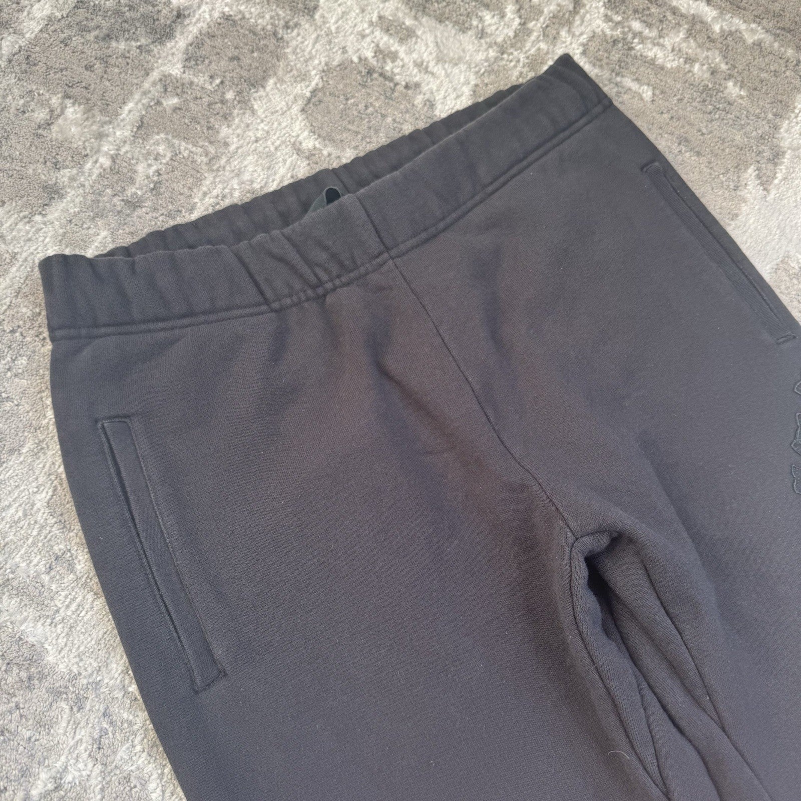 Chrome Hearts Paperjam Leather Triple Cross Patch Sweatpants 