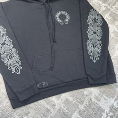 Chrome Hearts Friends And Family Grey Print Floral Pullover Hoodie 