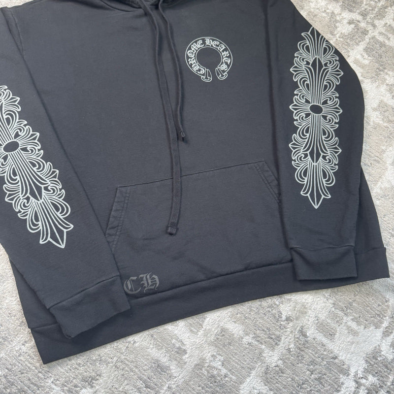 Chrome Hearts Friends And Family Grey Print Floral Pullover Hoodie 