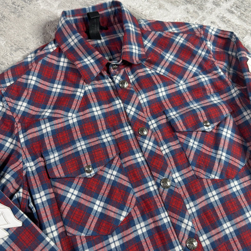 Chrome Hearts Guns N Roses Leather Patch Button Up 