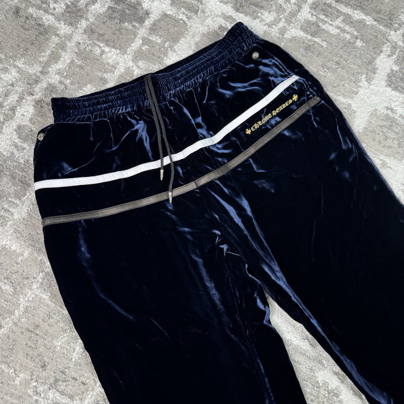 Chrome Hearts Velour Leather Track Pants 