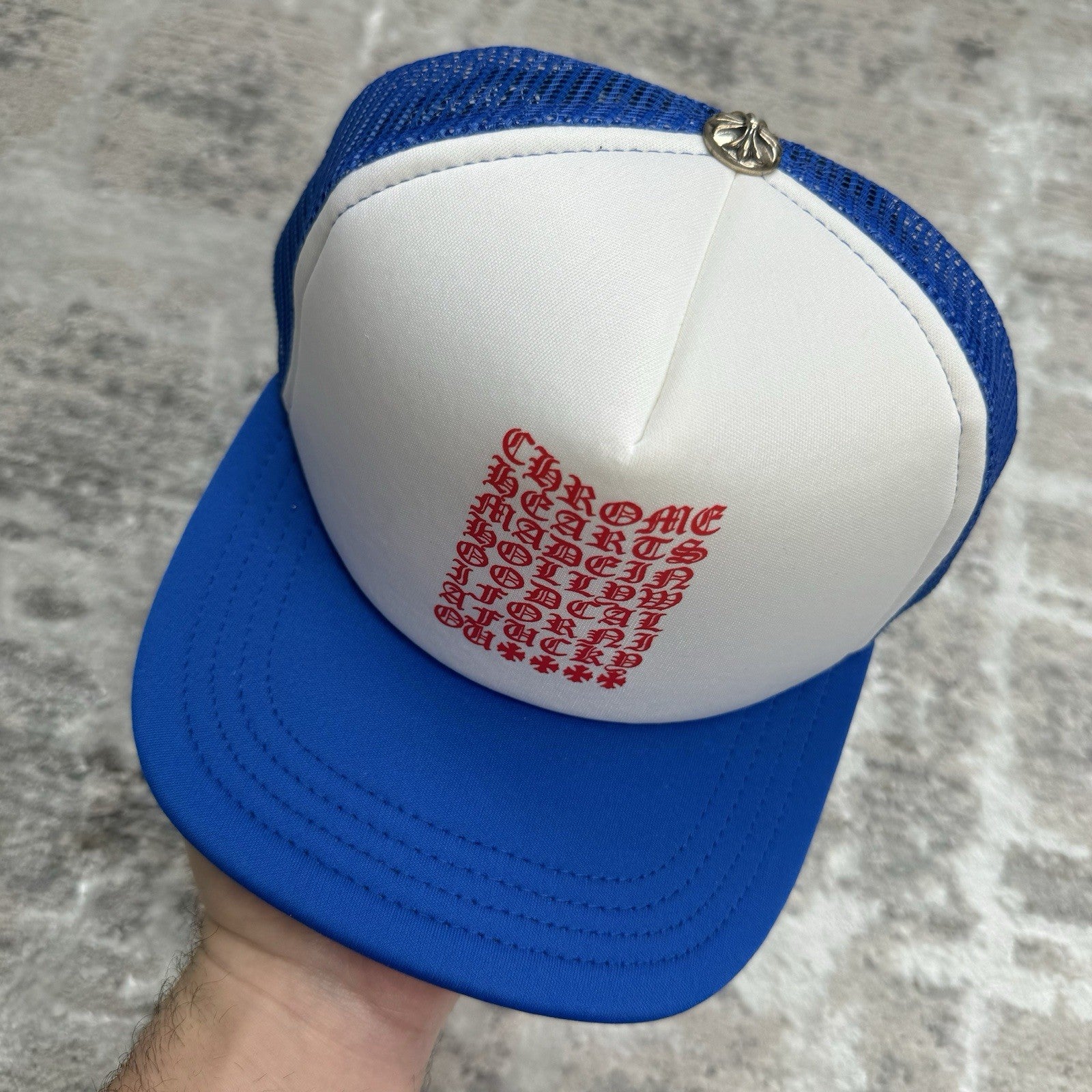 Chrome Hearts Eye Chart Logo Trucker Hat