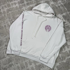 Chrome Hearts Purple Glitter Online Exclusive Horseshoe Pullover Hoodie 