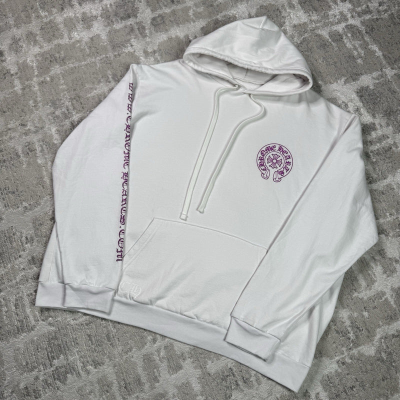 Chrome Hearts Purple Glitter Online Exclusive Horseshoe Pullover Hoodie 