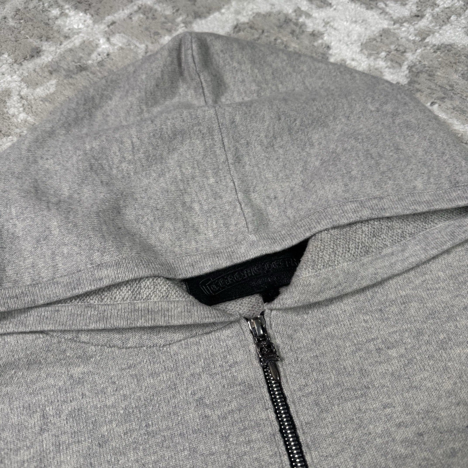 Chrome Hearts Cashmere Embroidered Sleeve Logo Zip Up Hoodie 