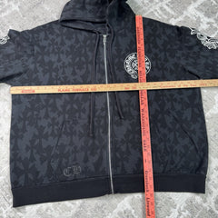 Chrome Hearts Cemetery Monogram Scroll Zip Up Hoodie 
