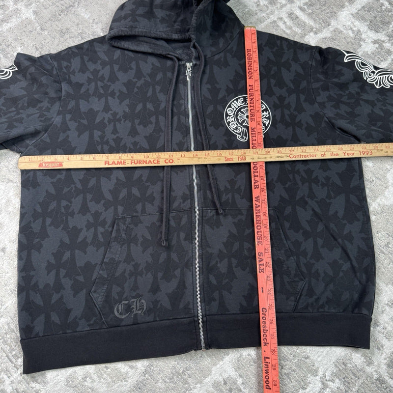 Chrome Hearts Cemetery Monogram Scroll Zip Up Hoodie 