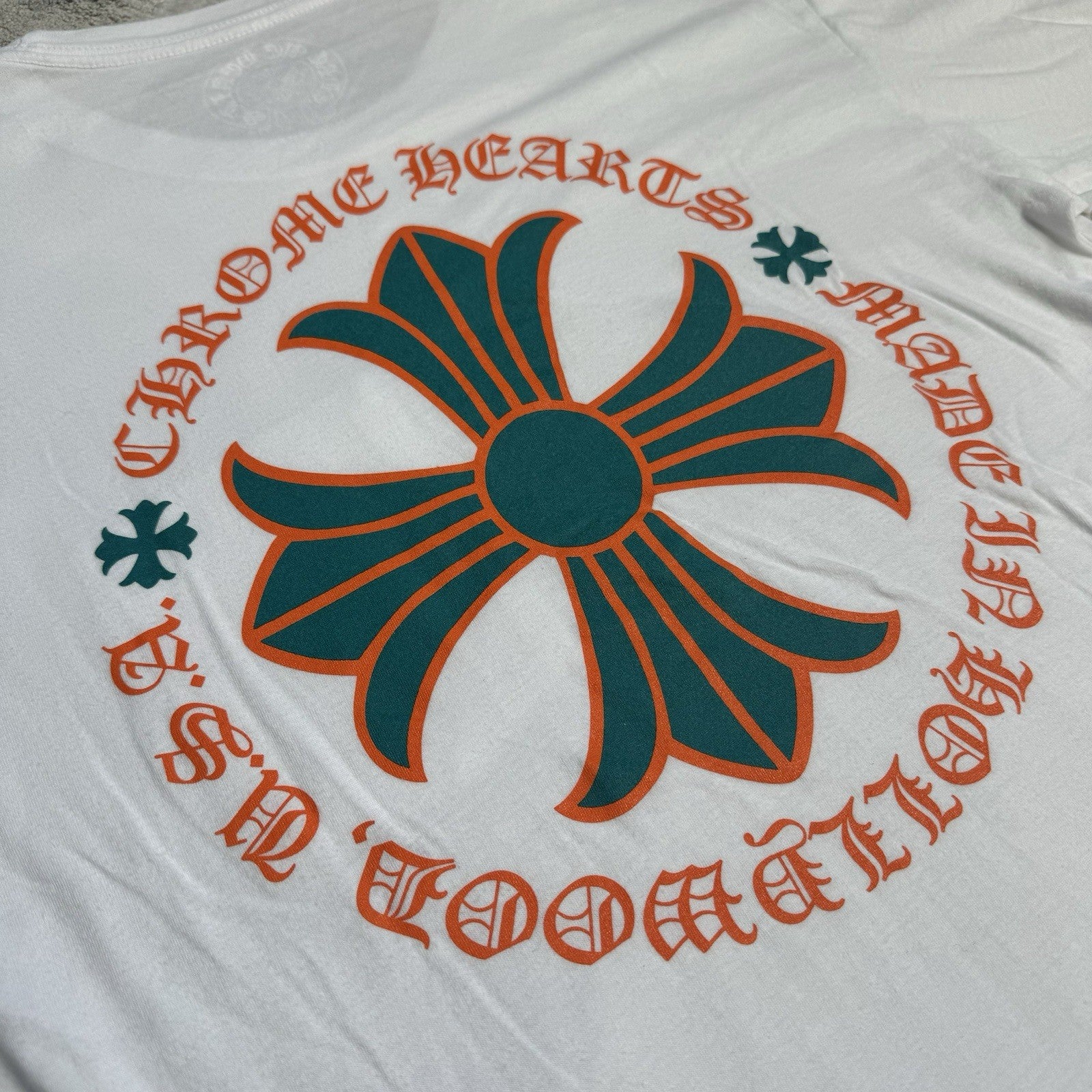 Chrome Hearts Plus Cross Back Logo Short Sleeve Pocket Tee Shirt 