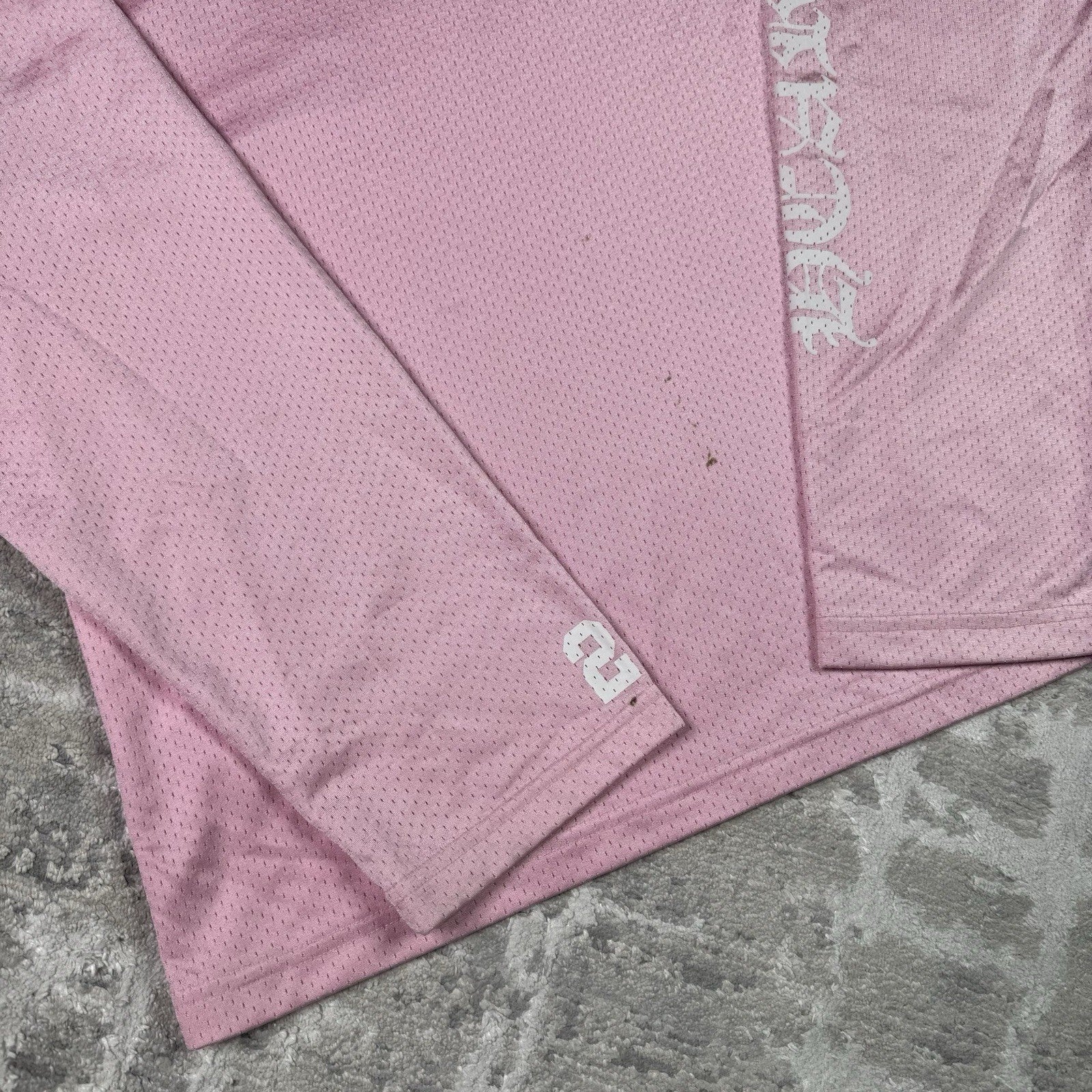 Chrome Hearts Mesh Pink Long Sleeve Stadium Jersey 
