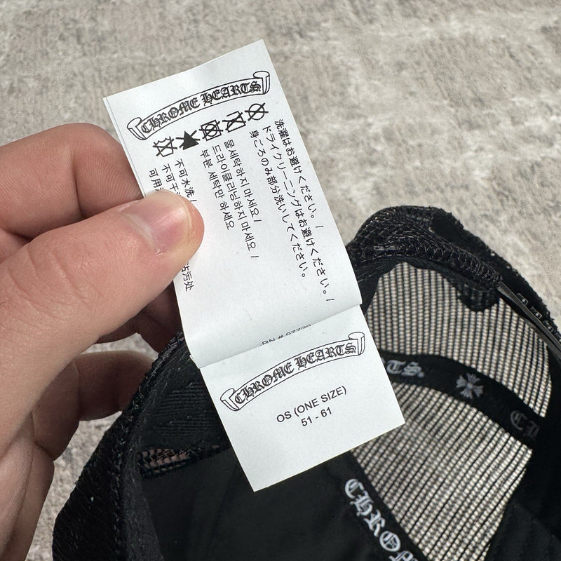 Chrome Hearts Camo Leather Triple Cross Trucker Hat