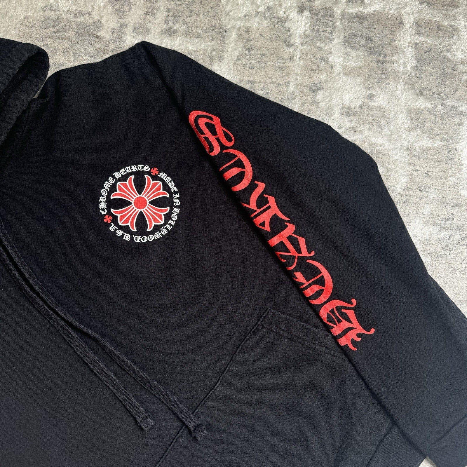 Chrome Hearts Red Plus Cross Pullover Hoodie 