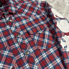 Chrome Hearts Guns N Roses Leather Patch Button Up 