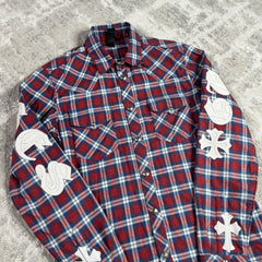 Chrome Hearts Guns N Roses Leather Patch Button Up 