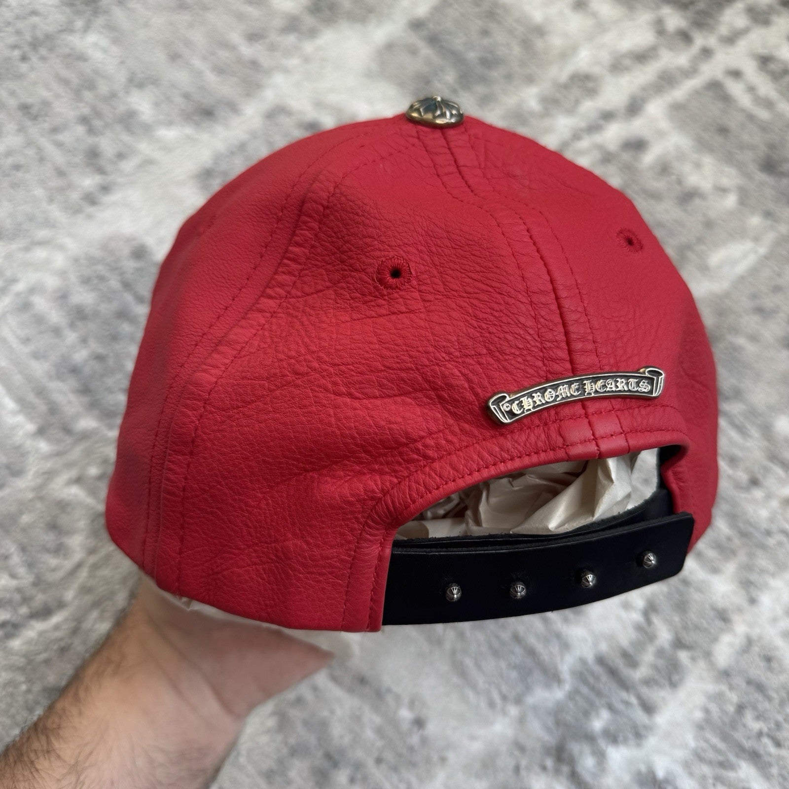 Chrome Heart Rolling Stones leather patch hat