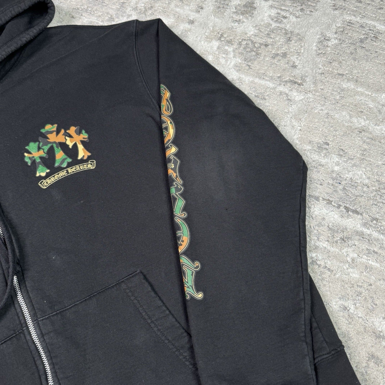 Chrome Hearts Camo Horseshoe Zip Up Hoodie 