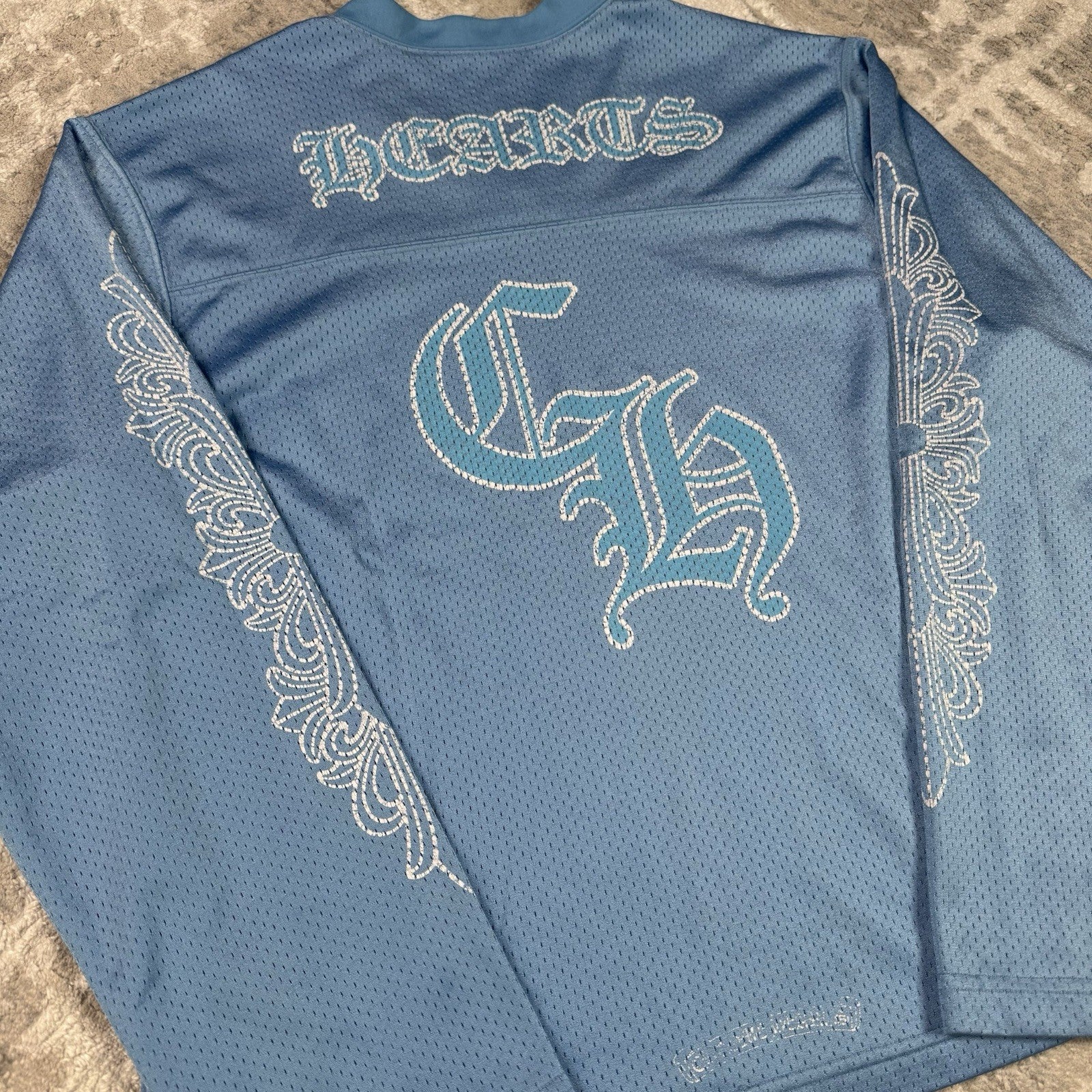 Chrome Hearts Mesh CH Stadium Floral Long Sleeve Jersey 