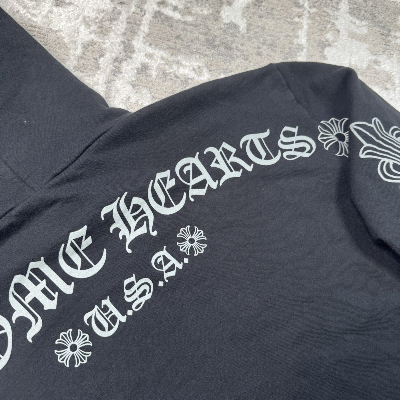 Chrome Hearts Friends And Family Grey Print Floral Pullover Hoodie 