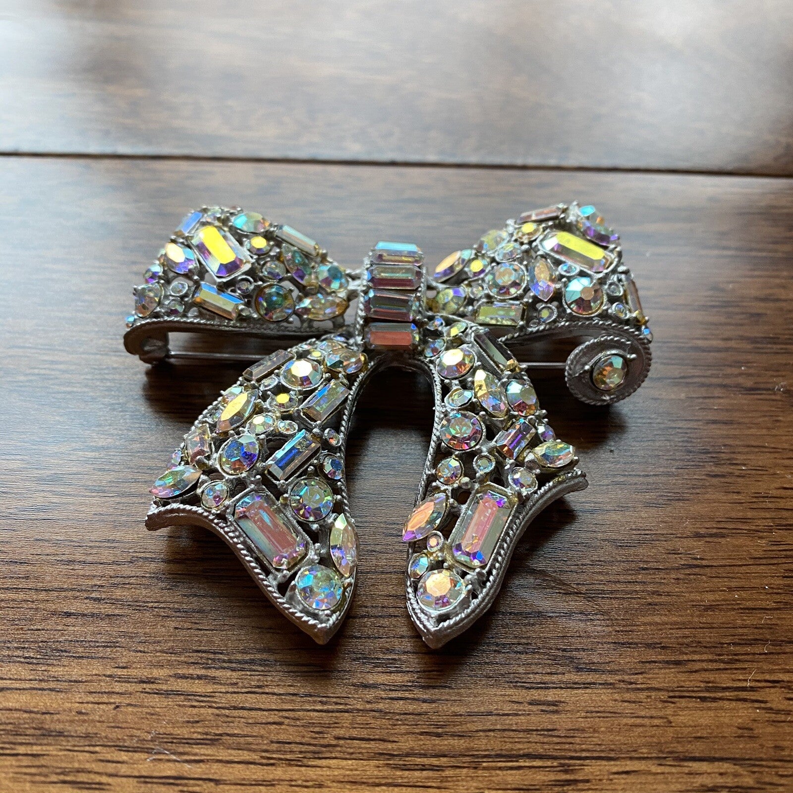 R. Serbin 1980s Vintage Custome Brooch Pin Crystal