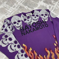 Satoshi Nakamoto Lost Boys Skull Thermal Long Sleeve Shirt 