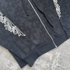 Chrome Hearts Cemetery Cross Monogram Zip Up Hoodie 