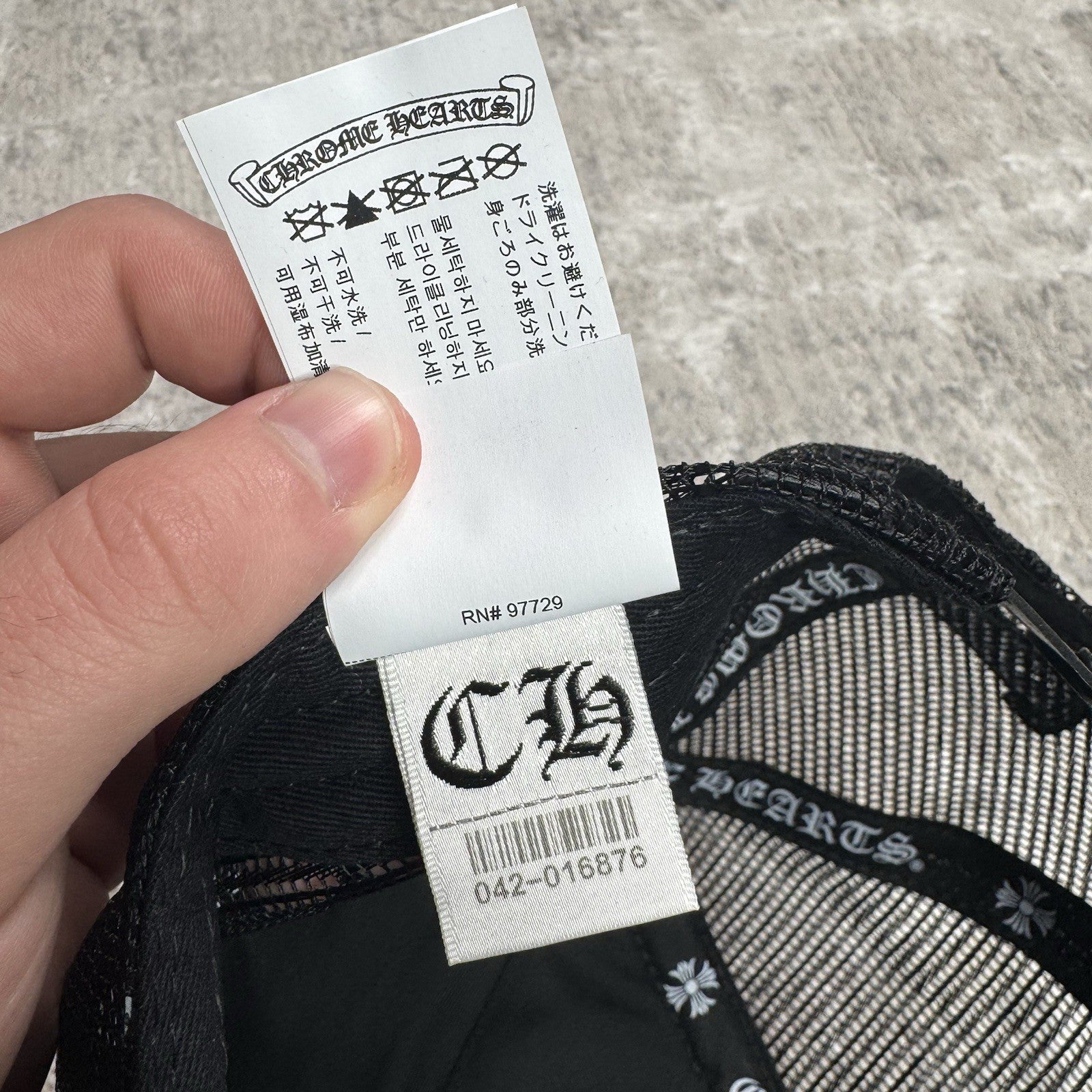 Chrome Hearts Camo Leather Triple Cross Trucker Hat