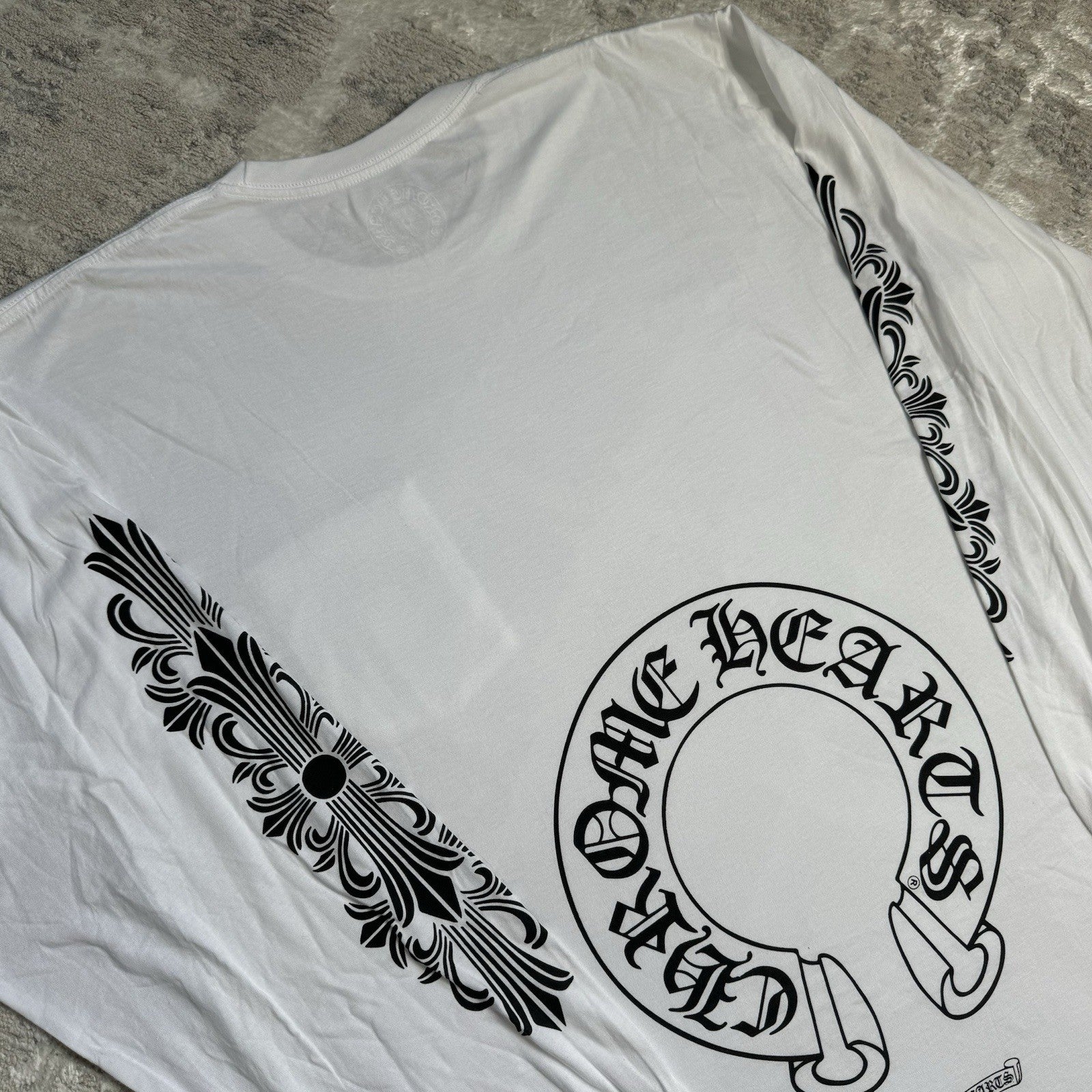 Chrome Hearts Floral Horseshoe Long Sleeve Pocket Tee Shirt 