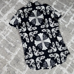 Chrome Hearts Silk Plus Cross Button Up Shirt 