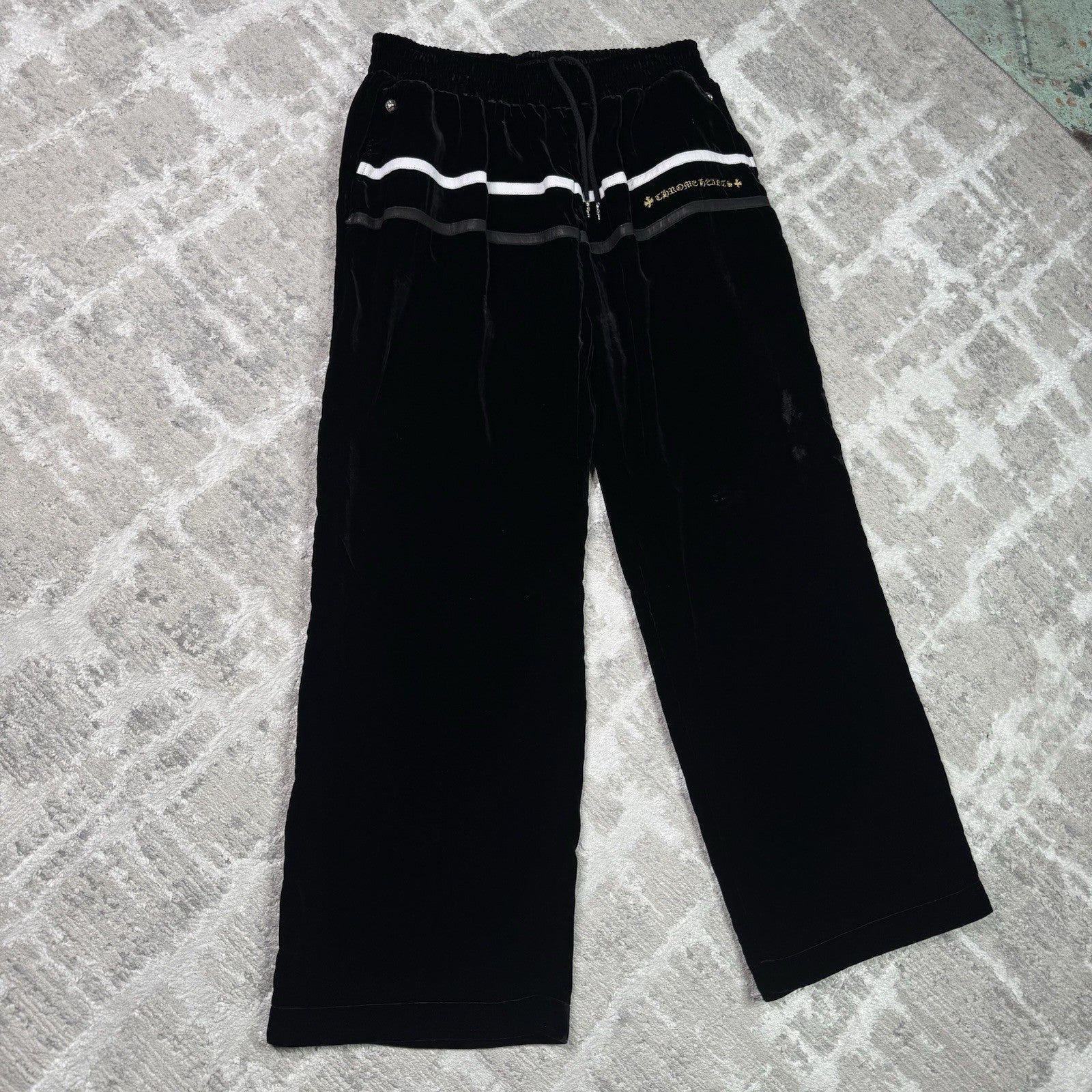 Chrome Hearts Velour Leather Track Pant 