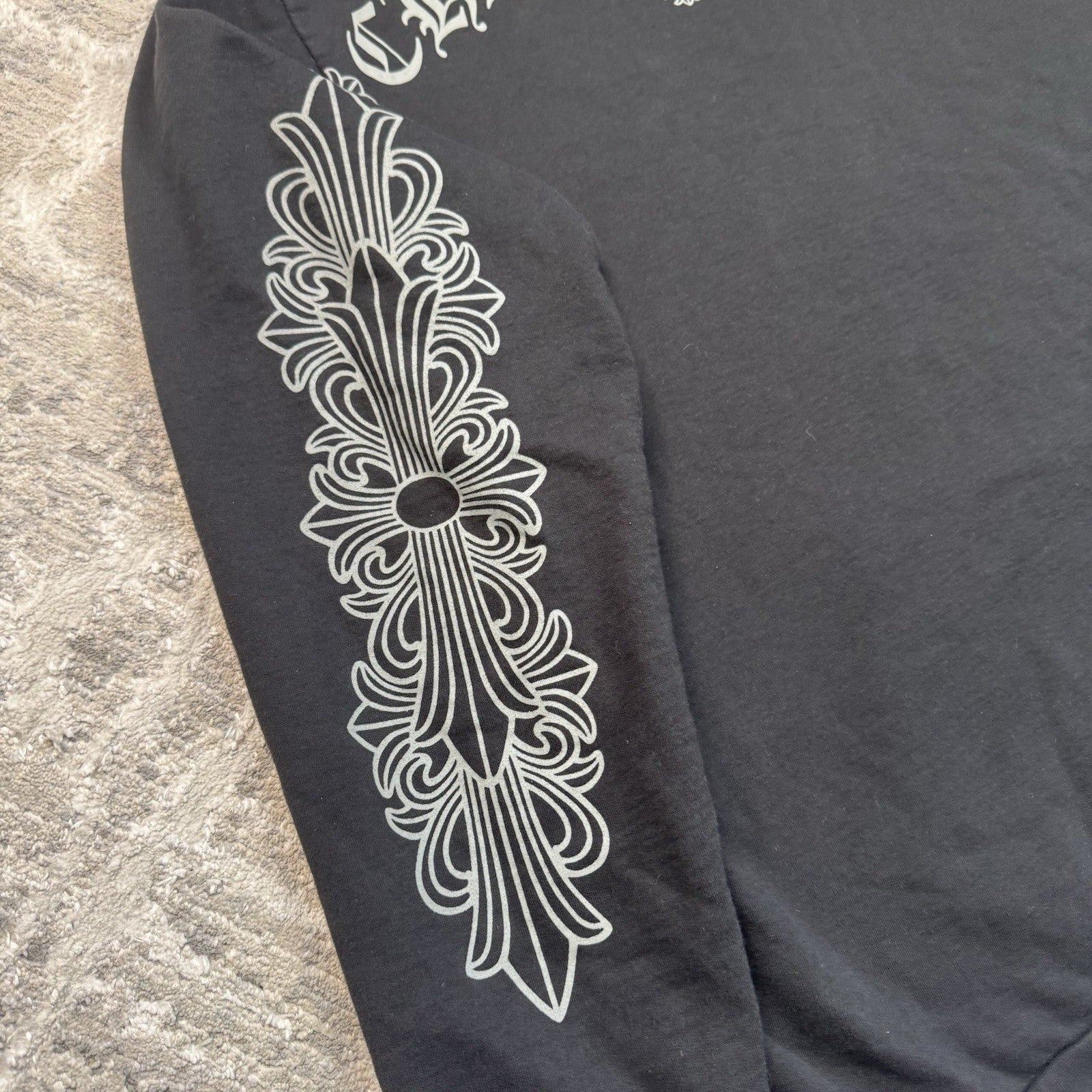 Chrome Hearts Friends And Family Grey Print Floral Pullover Hoodie 