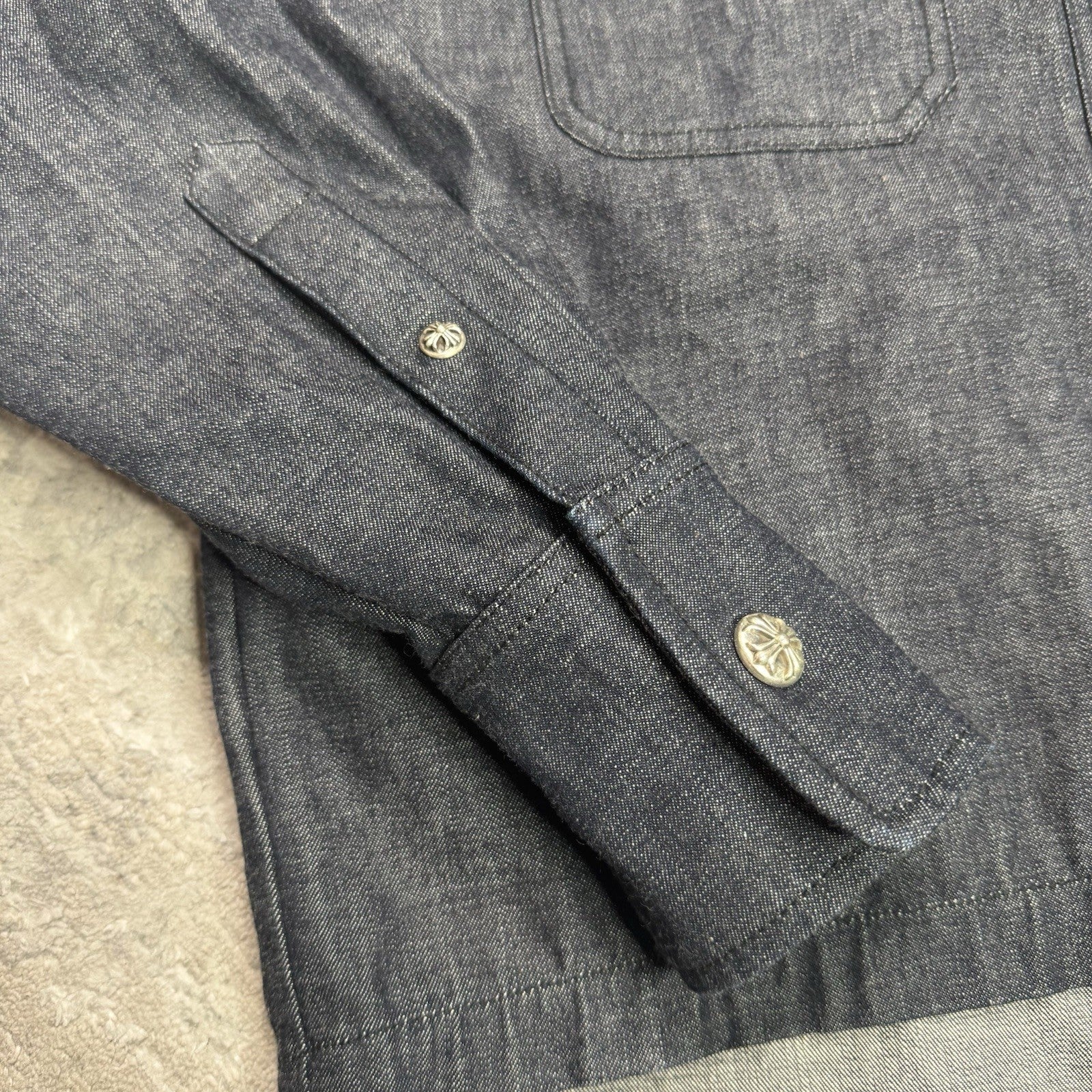 Chrome Hearts Button Up Long Sleeve Work Shirt 