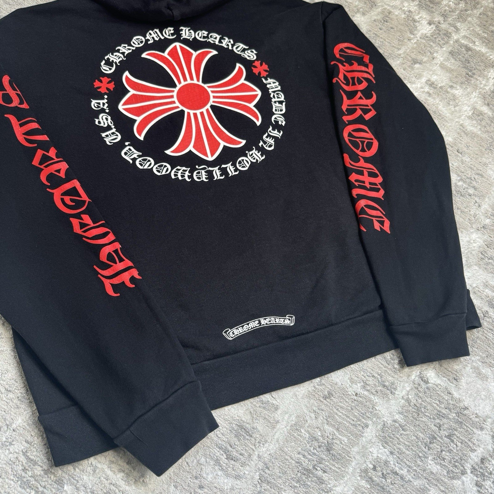 Chrome Hearts Red Plus Cross Pullover Hoodie 