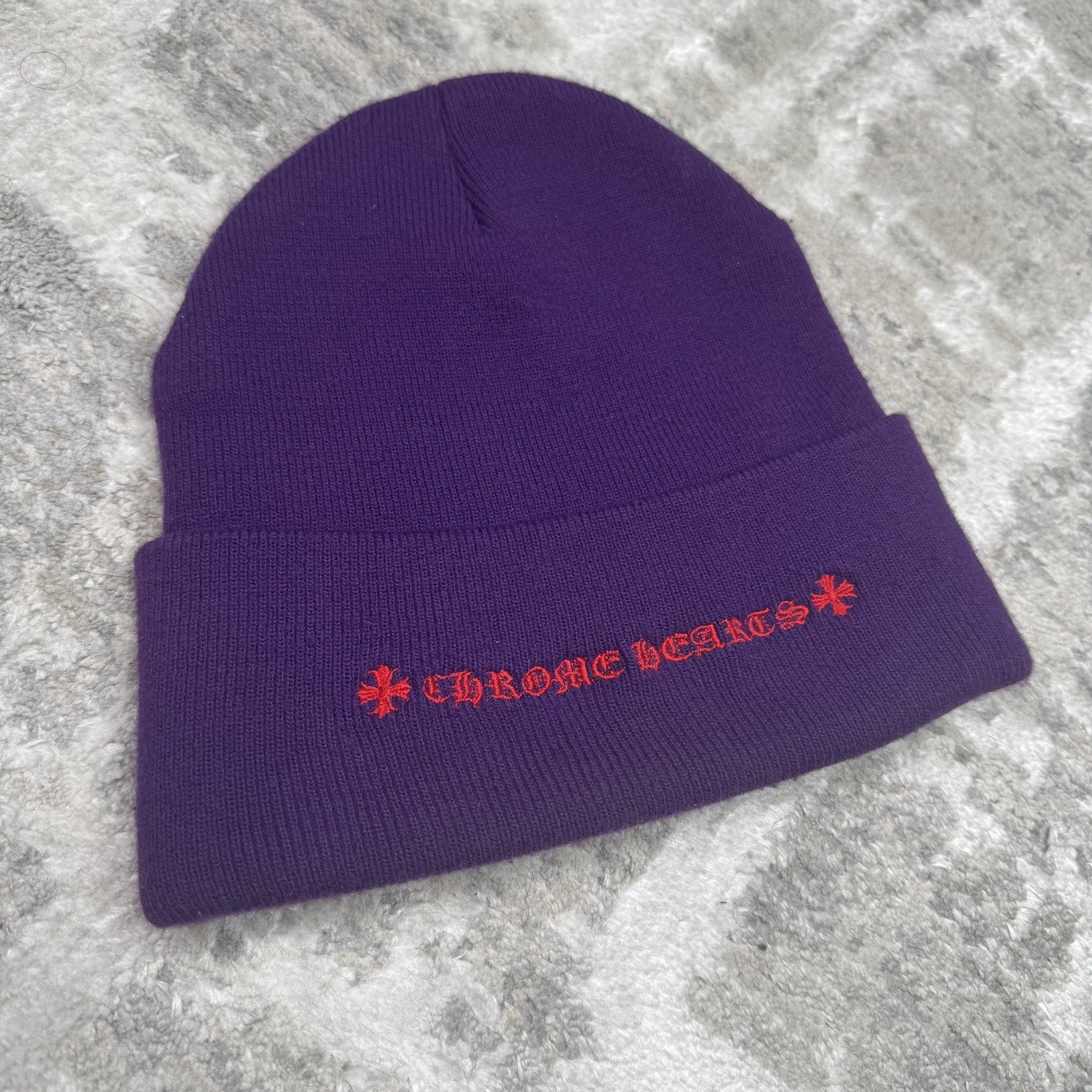 Chrome Hearts Triple Cross Embroidered Logo Beanie Hat