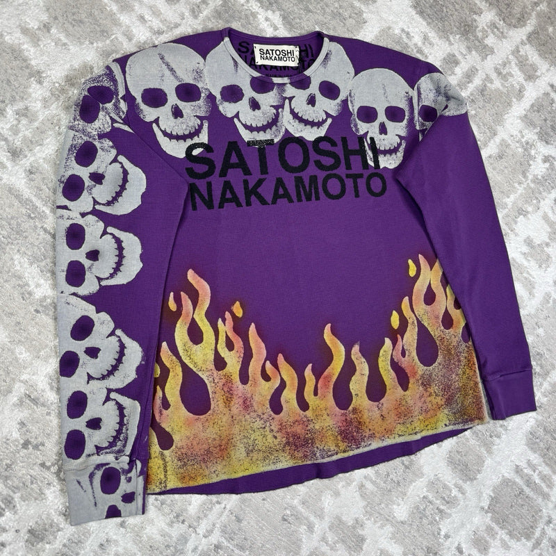 Satoshi Nakamoto Lost Boys Skull Thermal Long Sleeve Shirt 