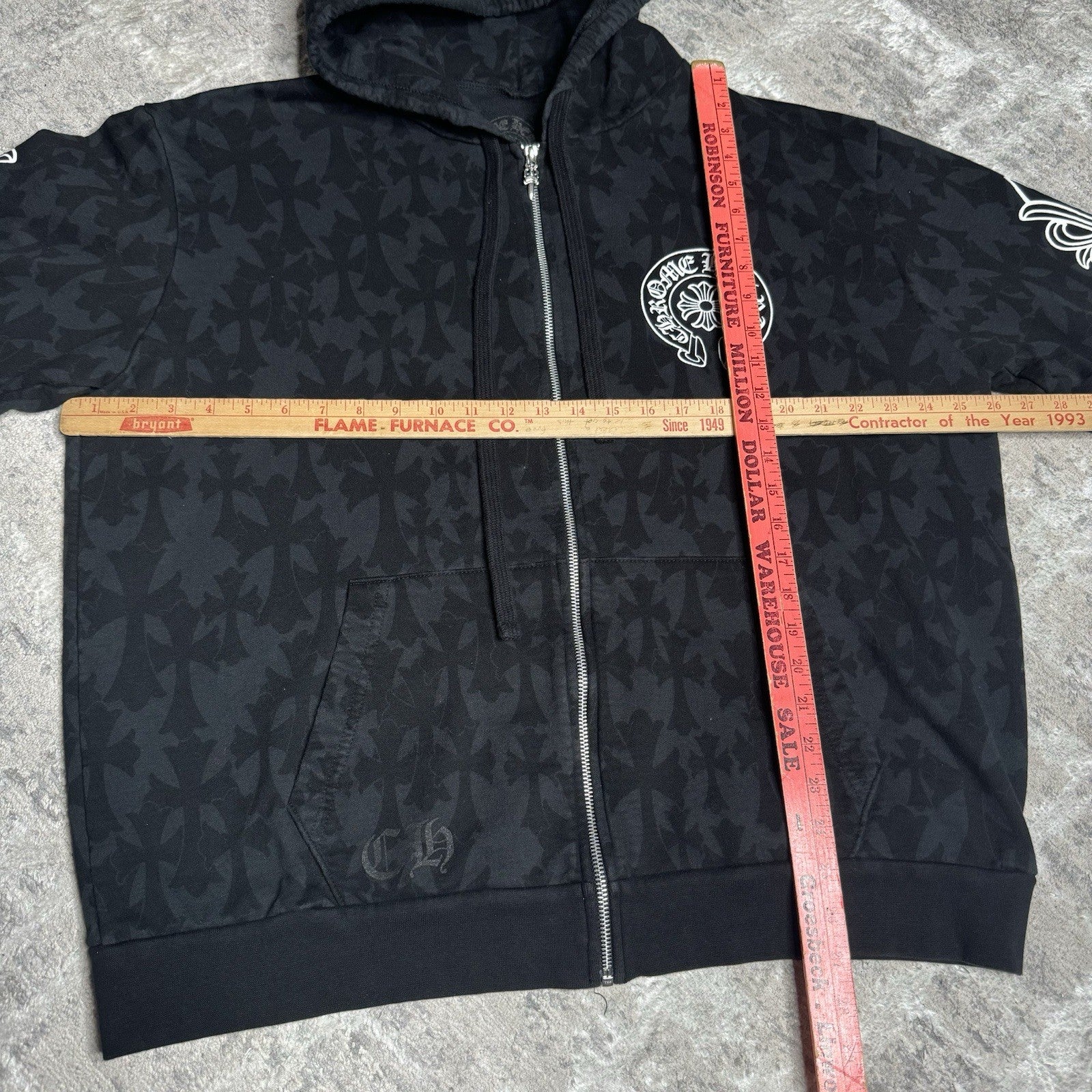 Chrome Hearts Cemetery Cross Zip Up Hoodie 