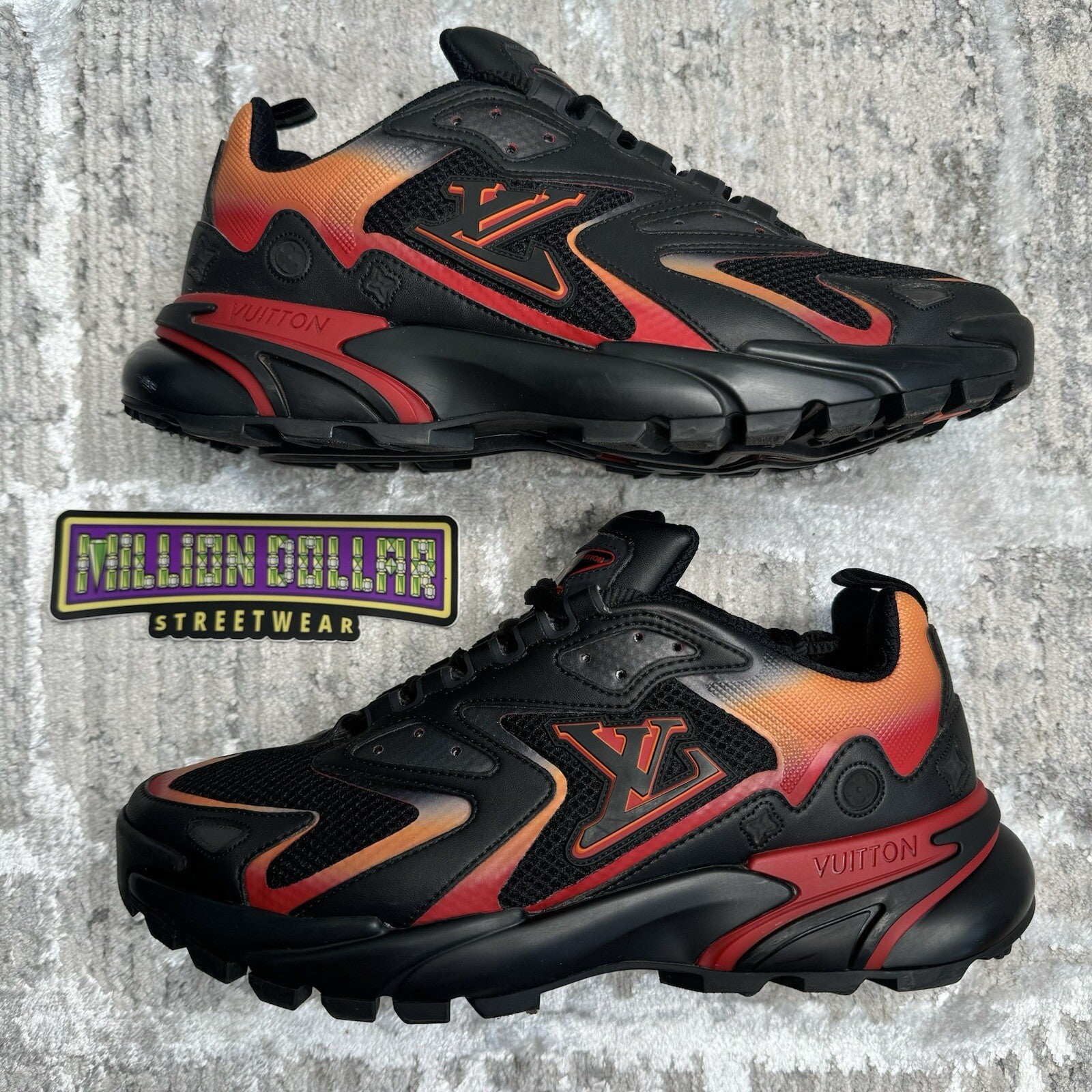 Louis Vuitton TATIC Trainer Sneaker ‘black Red’ Sz- 7.5LV/8.5M