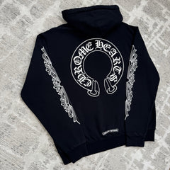 Chrome Hearts Horseshoe Floral Sleeve Pullover Hoodie 