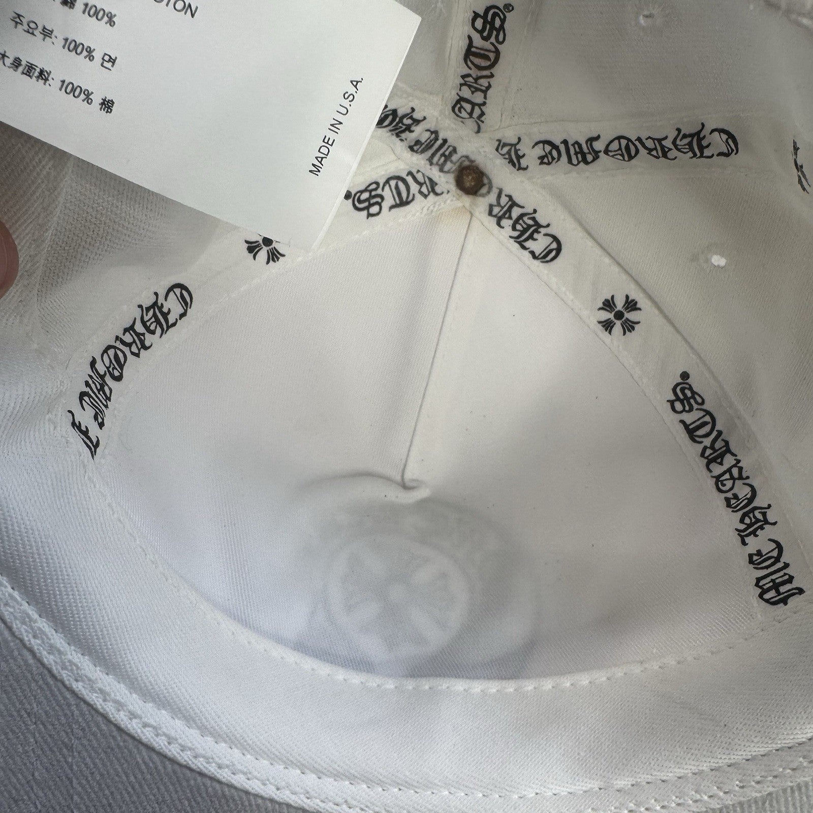 Chrome Hearts Horseshoe Logo Waxed Denim Hat 