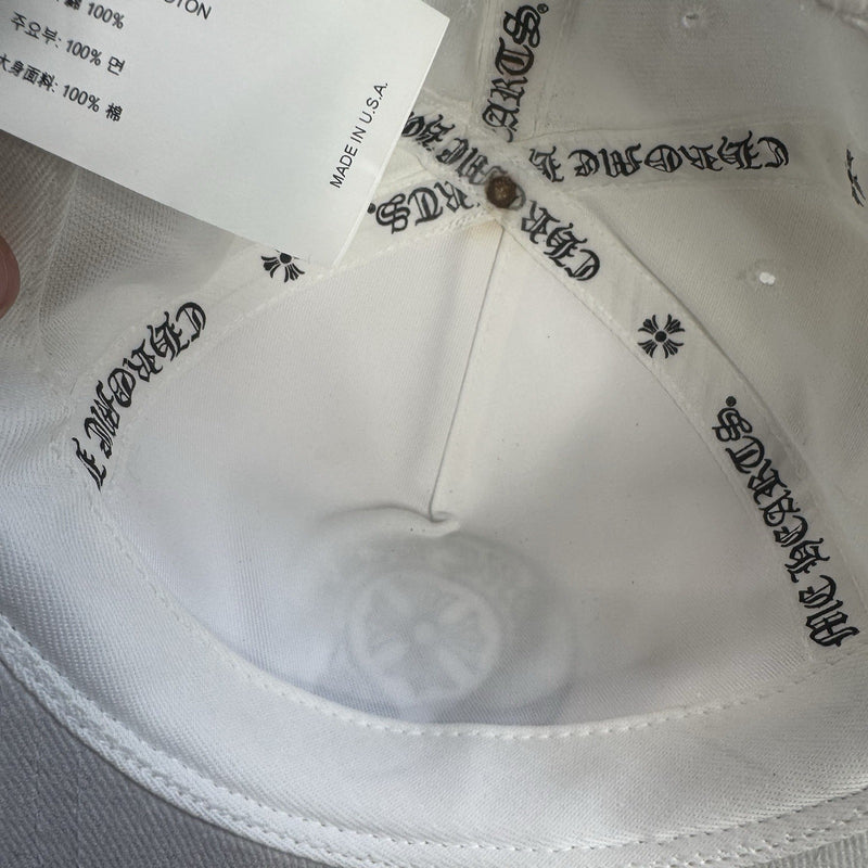 Chrome Hearts Horseshoe Logo Waxed Denim Hat 