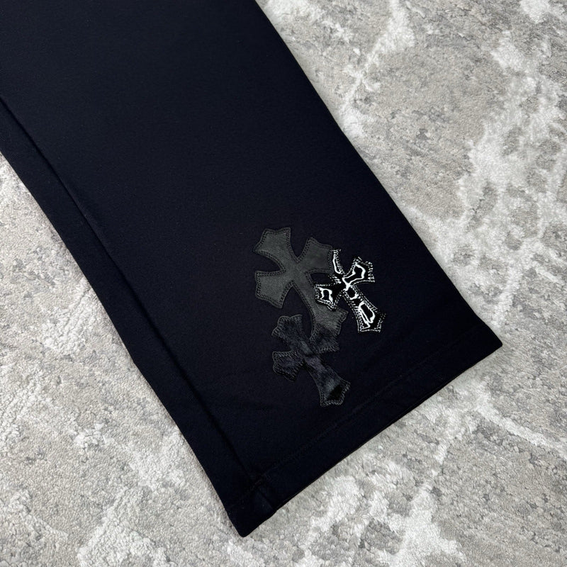 Chrome Hearts Leather Cross Patch Sweatpants 