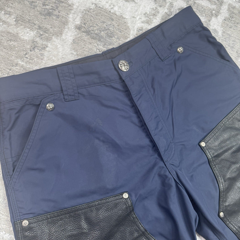 Chrome Hearts Nylon Leather Double Knee Shorts 