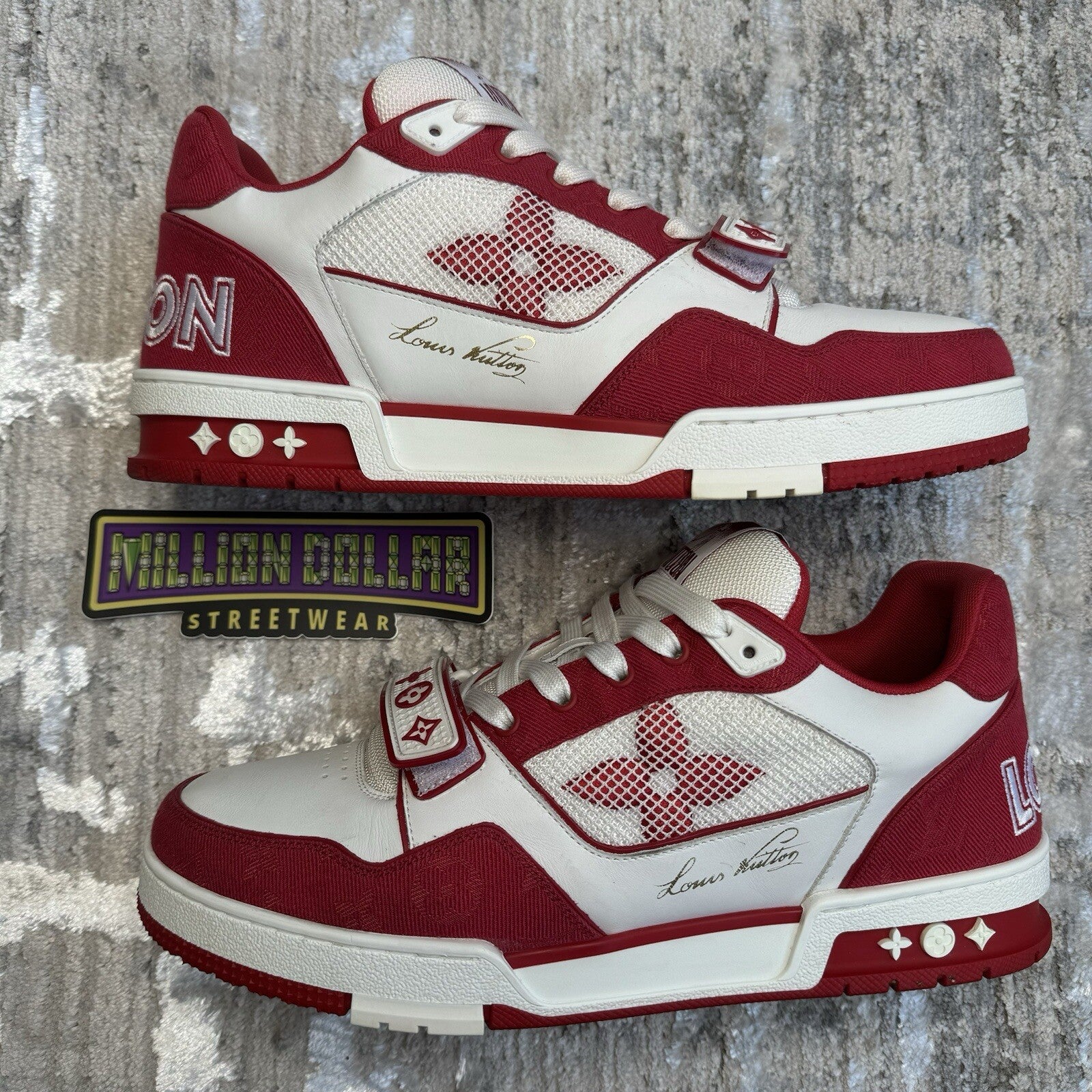 Louis Vuitton Strap Trainer Low ‘red White’ Sz- 9.5LV/10.5M