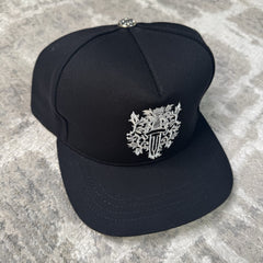 Chrome Hearts Waxed Denim Dagger Logo Baseball Hat
