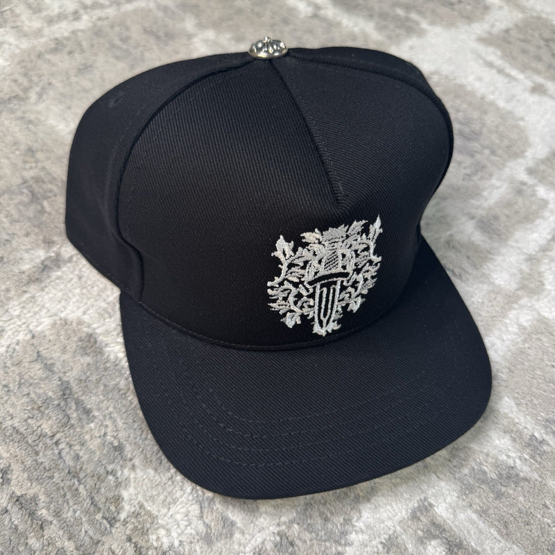 Chrome Hearts Waxed Denim Dagger Logo Baseball Hat