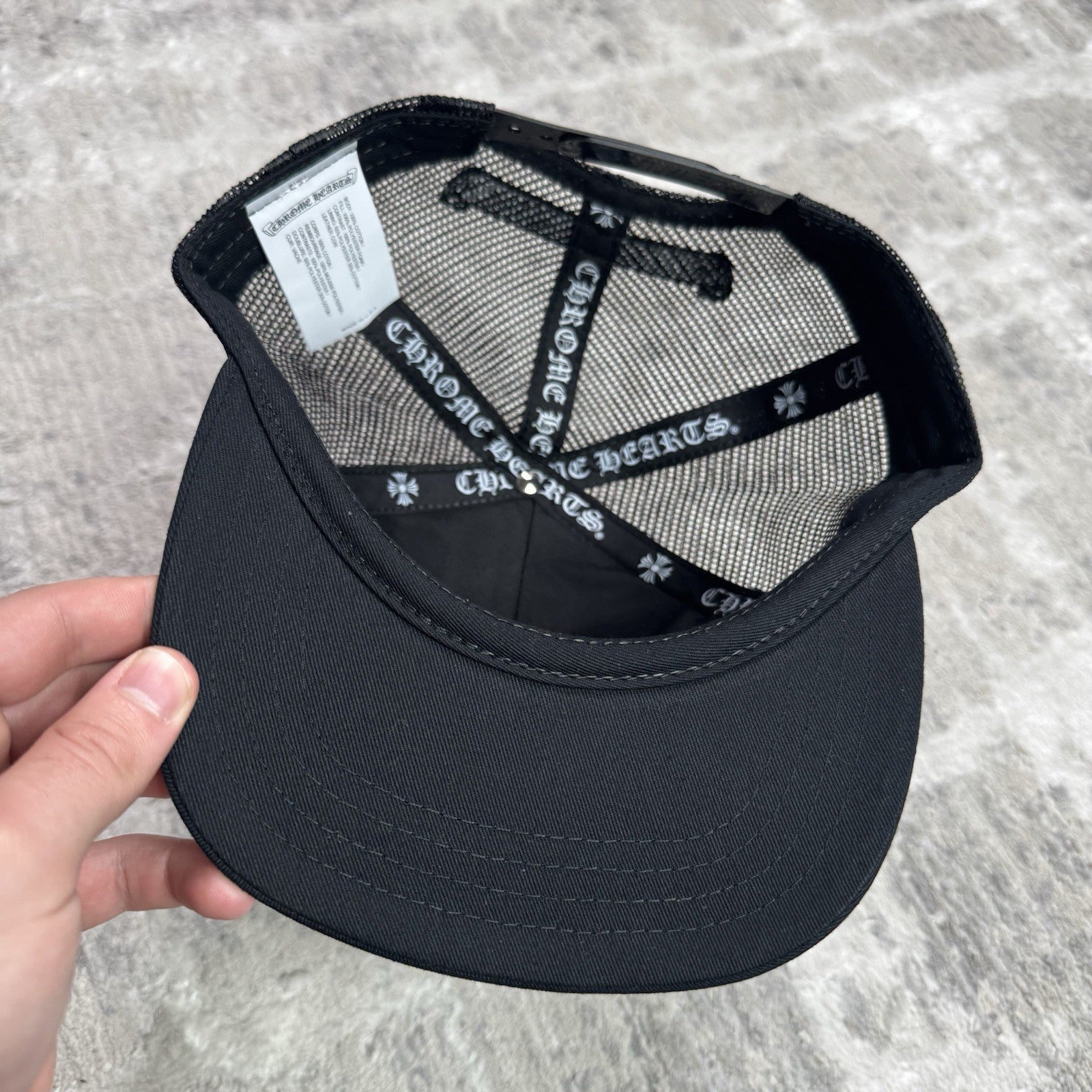 Chrome Hearts Camo Leather Triple Cross Trucker Hat